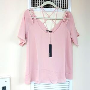 Krisa strappy blush top in medium, nwt